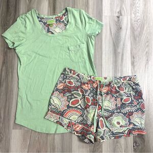 Vera Bradley Pajamas Women’s Small Floral Paisley Print Shirt and Shorts Set